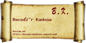 Becsár Kadosa névjegykártya