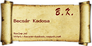 Becsár Kadosa névjegykártya