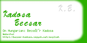 kadosa becsar business card